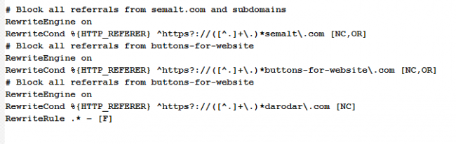 Blocking Spam Bots in .htaccess Code