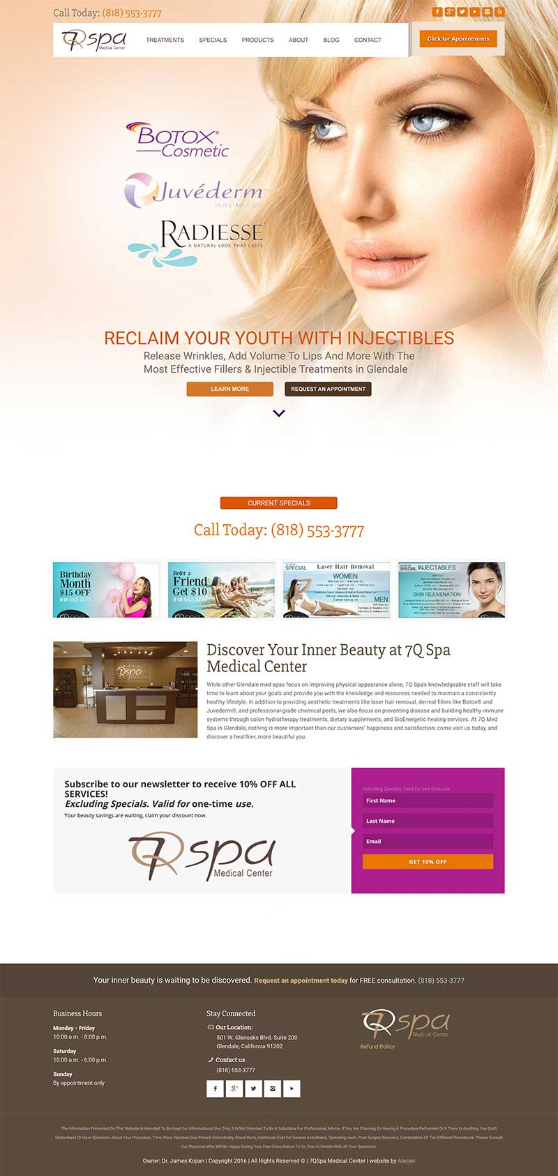 Web Development - 7Q Med Spa & Laser Center