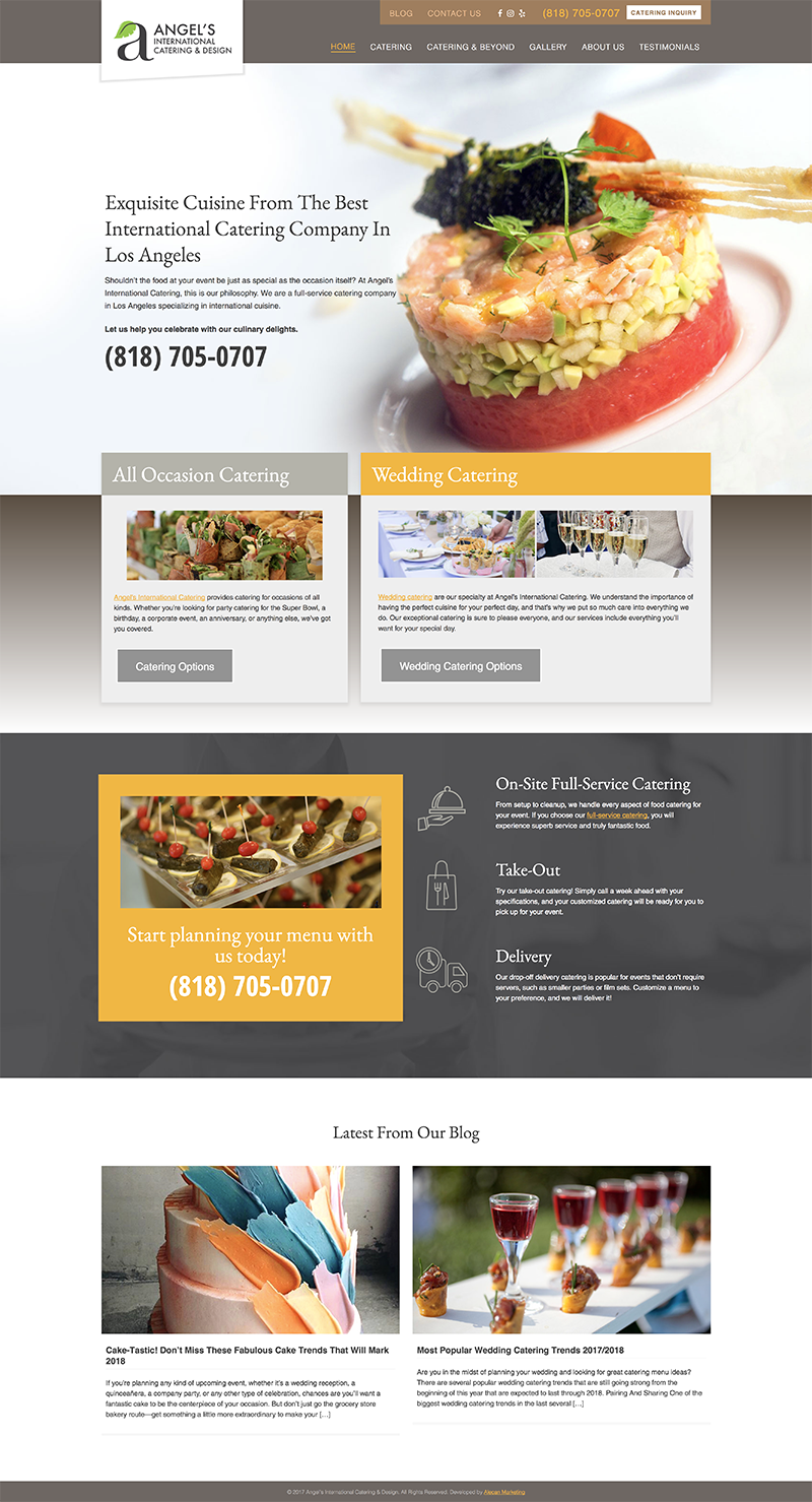Web Development - Angel's Catering