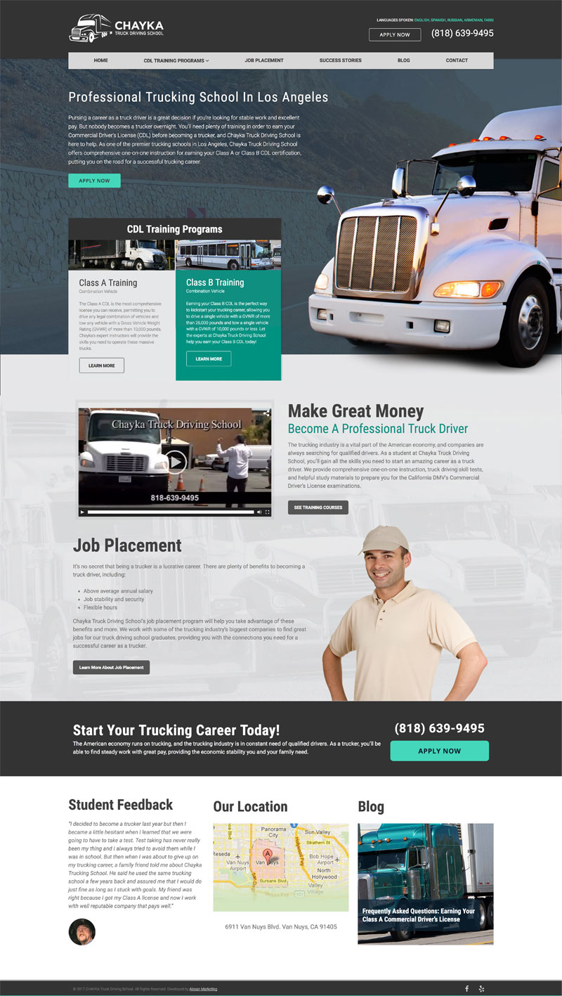 Web Development - Chayka Trucking School