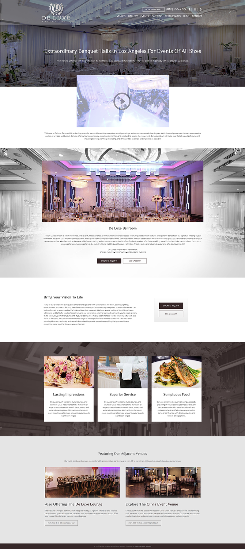 Web Development - De Luxe Banquet Hall
