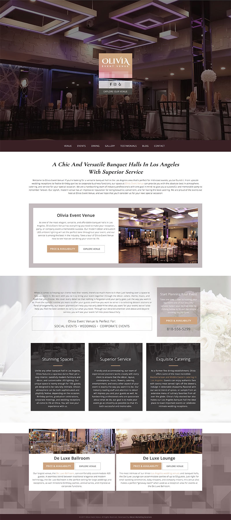 Web Development - Olivia Event Venue