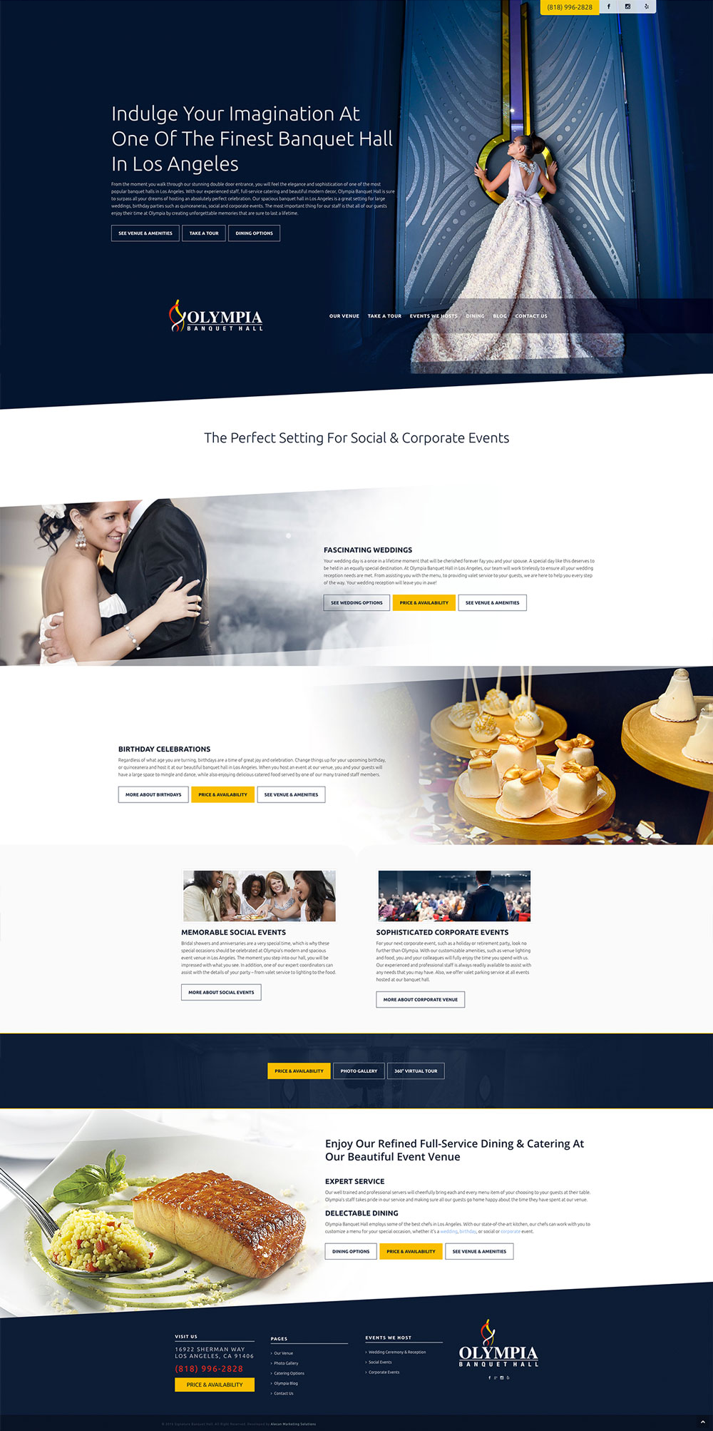 Web Development - Olympia Banquet Hall