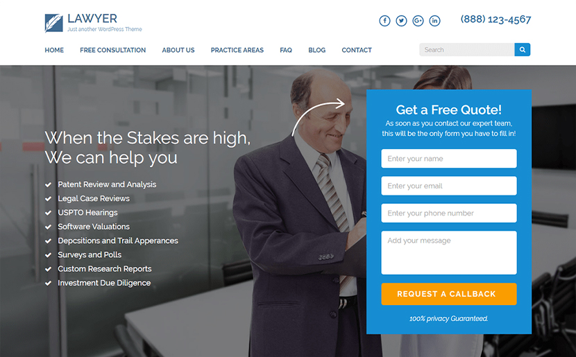 Call-To-Action For Law Firm