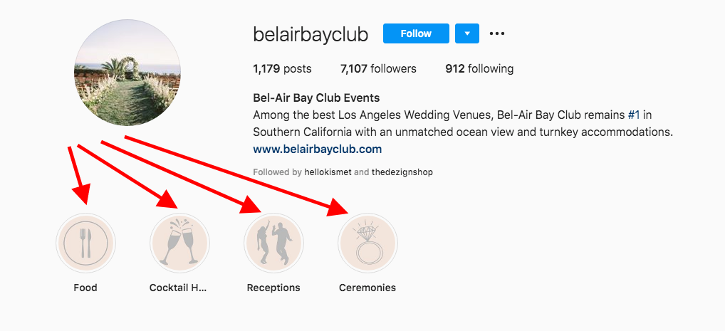 instagram story highlights - best practices for wedding venues