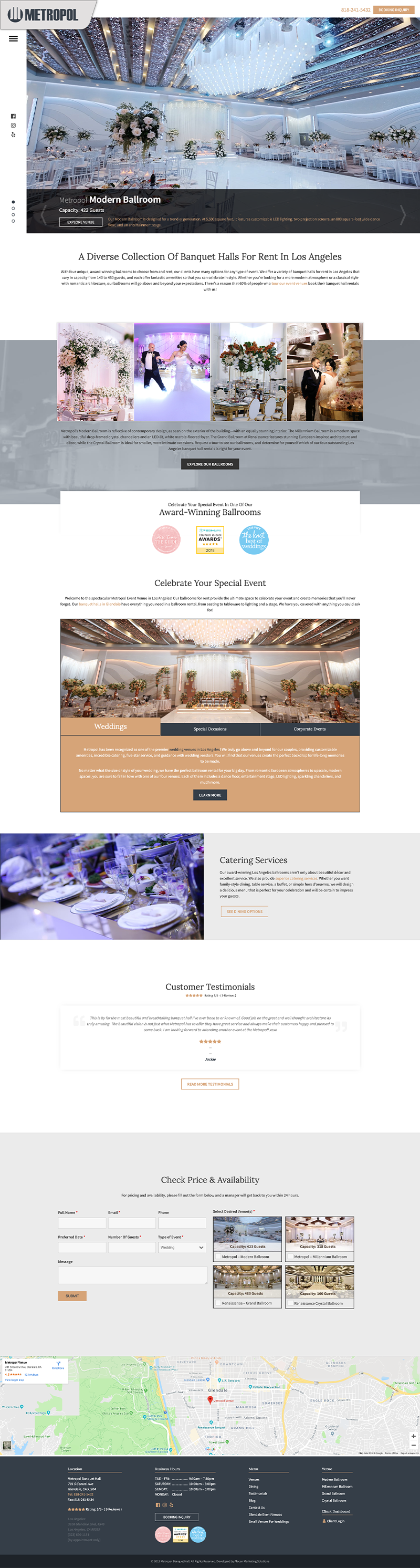 Web Development - Metropol Banquet Hall