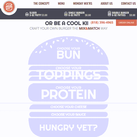 Mix & Match Burger UI/UX