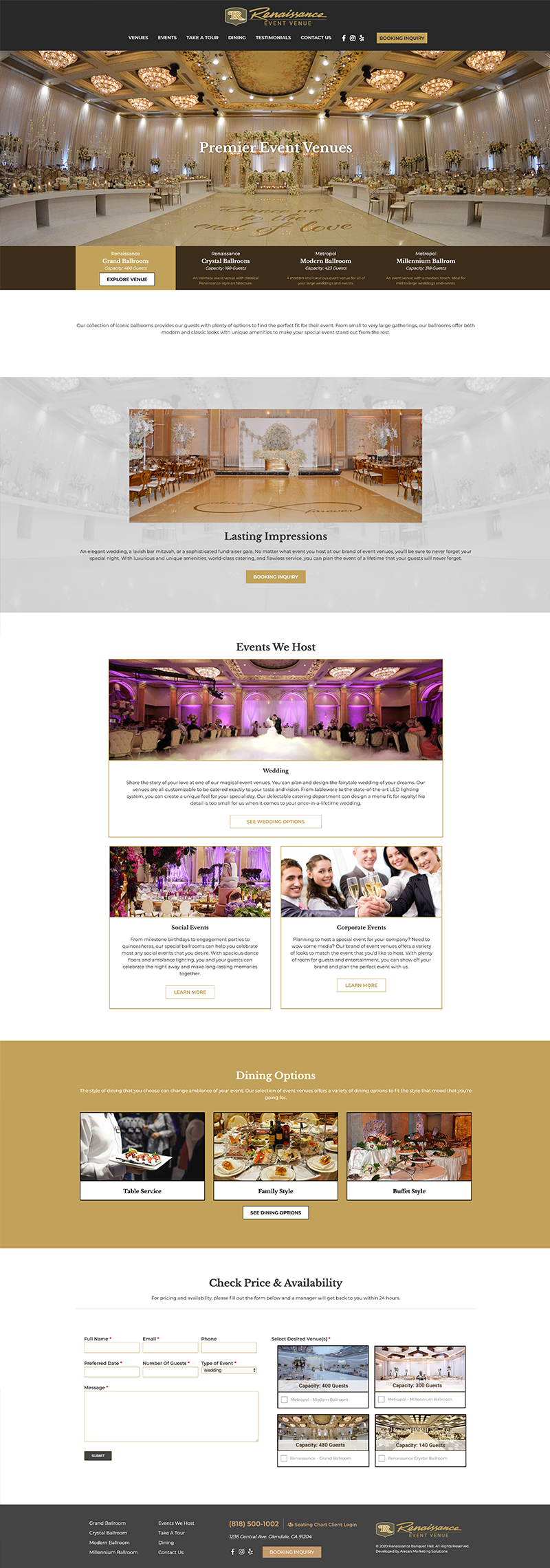 Renaissance Banquet Hall - Desktop Web